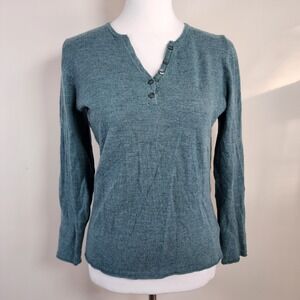 Ellen Tracy Extra Fine Merino Wool Sweater Womens‎ Large Base Layer Thermal Knit